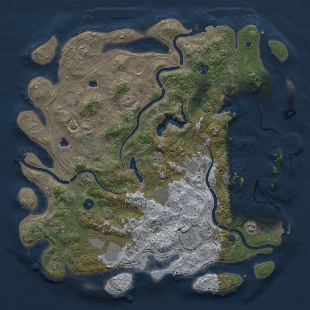 Rust Map: Procedural Map, Size: 4500, Seed: 1572193662, 16 Monuments