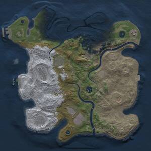Thumbnail Rust Map: Procedural Map, Size: 3500, Seed: 470797524, 15 Monuments