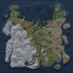 Thumbnail Rust Map: Procedural Map, Size: 4500, Seed: 725041221, 16 Monuments