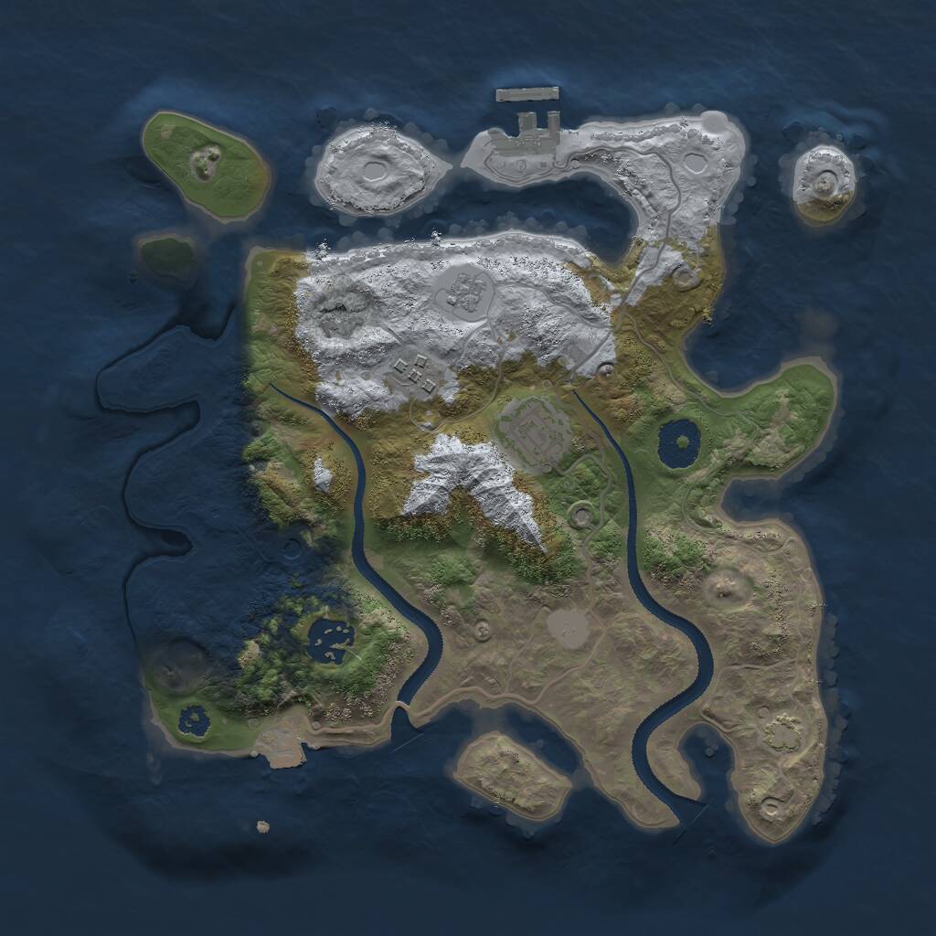 Rust Map: Procedural Map, Size: 3000, Seed: 111568428, 8 Monuments