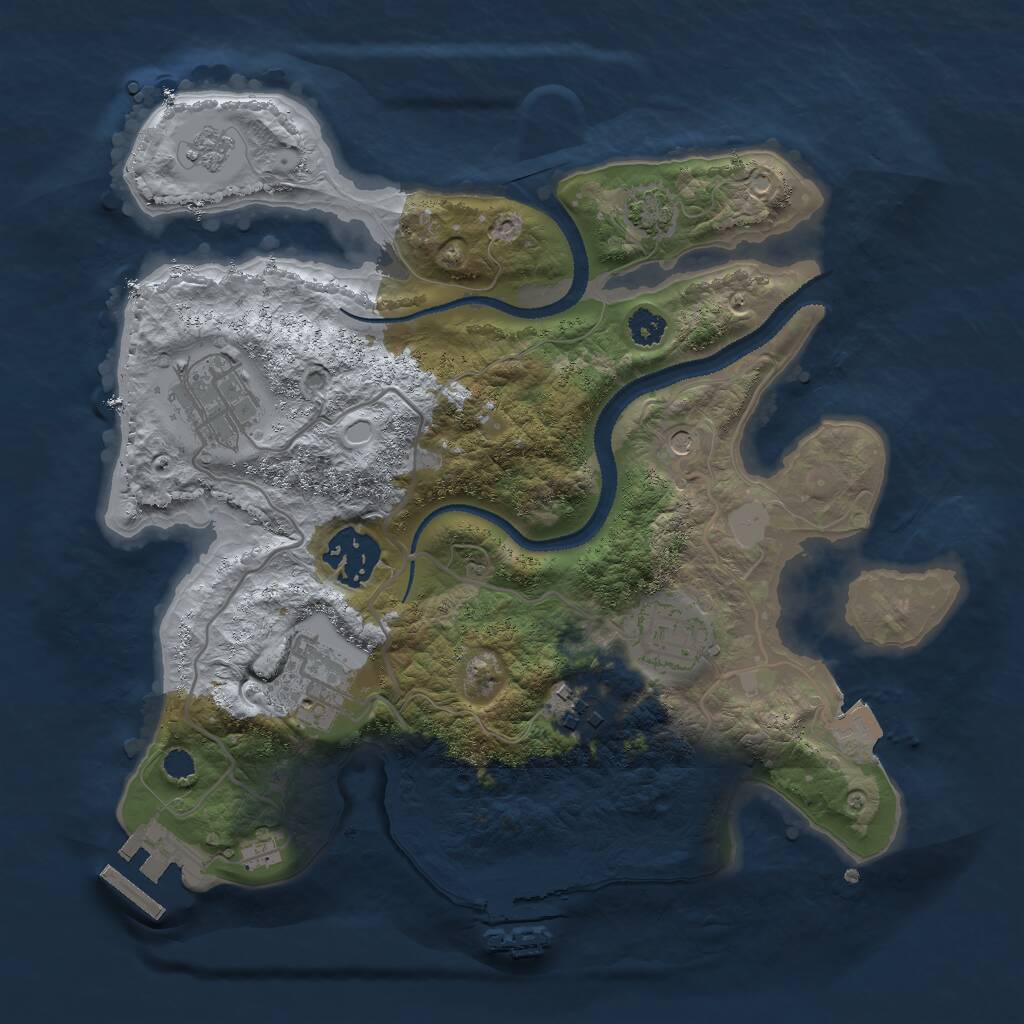 Rust Map: Procedural Map, Size: 2800, Seed: 1962882285, 11 Monuments