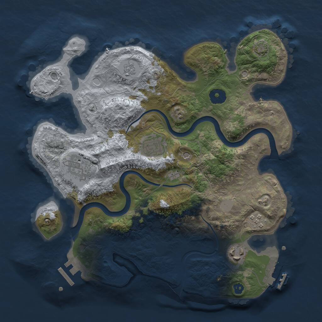 Rust Map: Procedural Map, Size: 3000, Seed: 1946679898, 10 Monuments