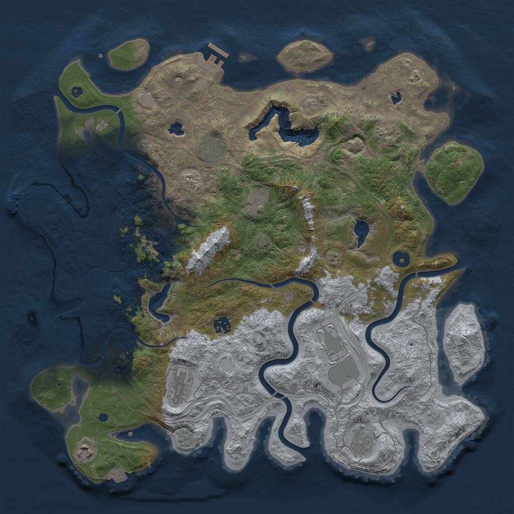 Rust Map: Procedural Map, Size: 4500, Seed: 710641681, 15 Monuments