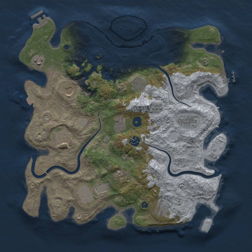 Rust Map: Procedural Map, Size: 3800, Seed: 1772045464, 17 Monuments