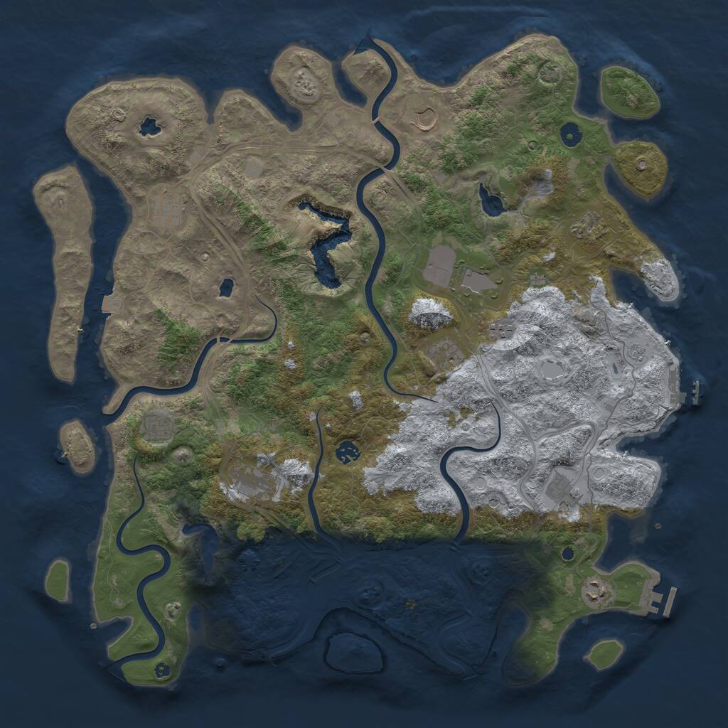 Rust Map: Procedural Map, Size: 4800, Seed: 1083778679, 17 Monuments