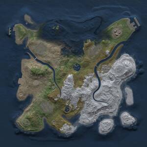 Thumbnail Rust Map: Procedural Map, Size: 3000, Seed: 406364, 12 Monuments