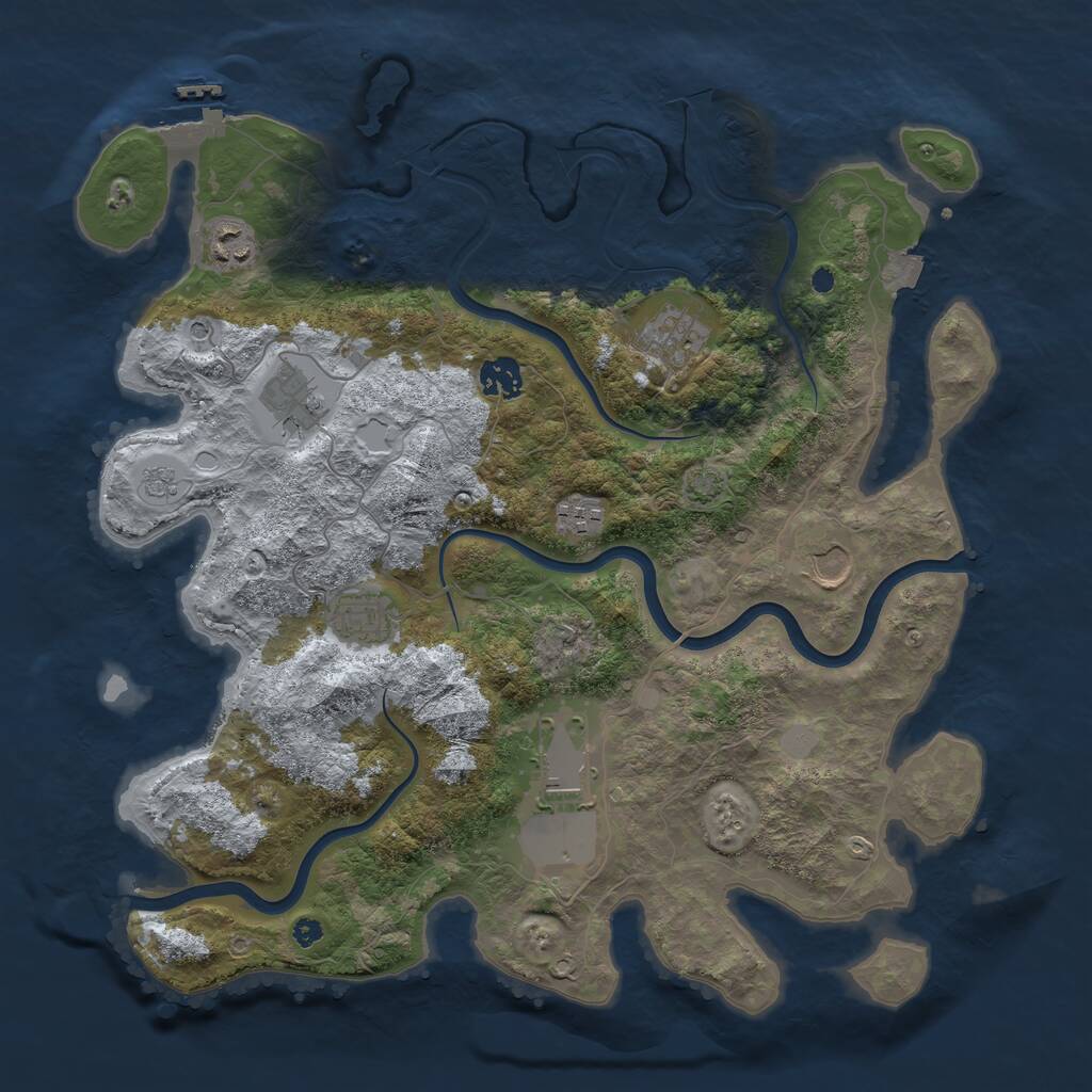 Rust Map: Procedural Map, Size: 3800, Seed: 1511252, 13 Monuments
