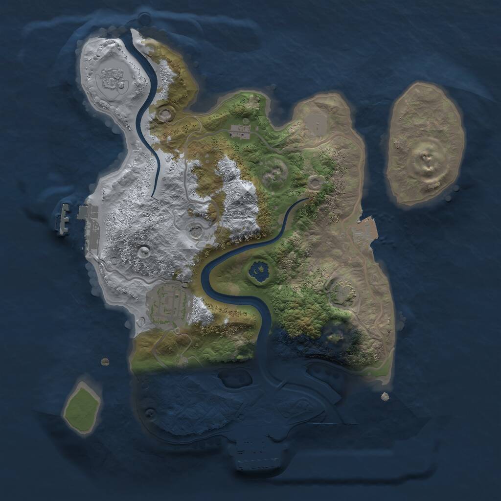 Rust Map: Procedural Map, Size: 2500, Seed: 860434713, 7 Monuments
