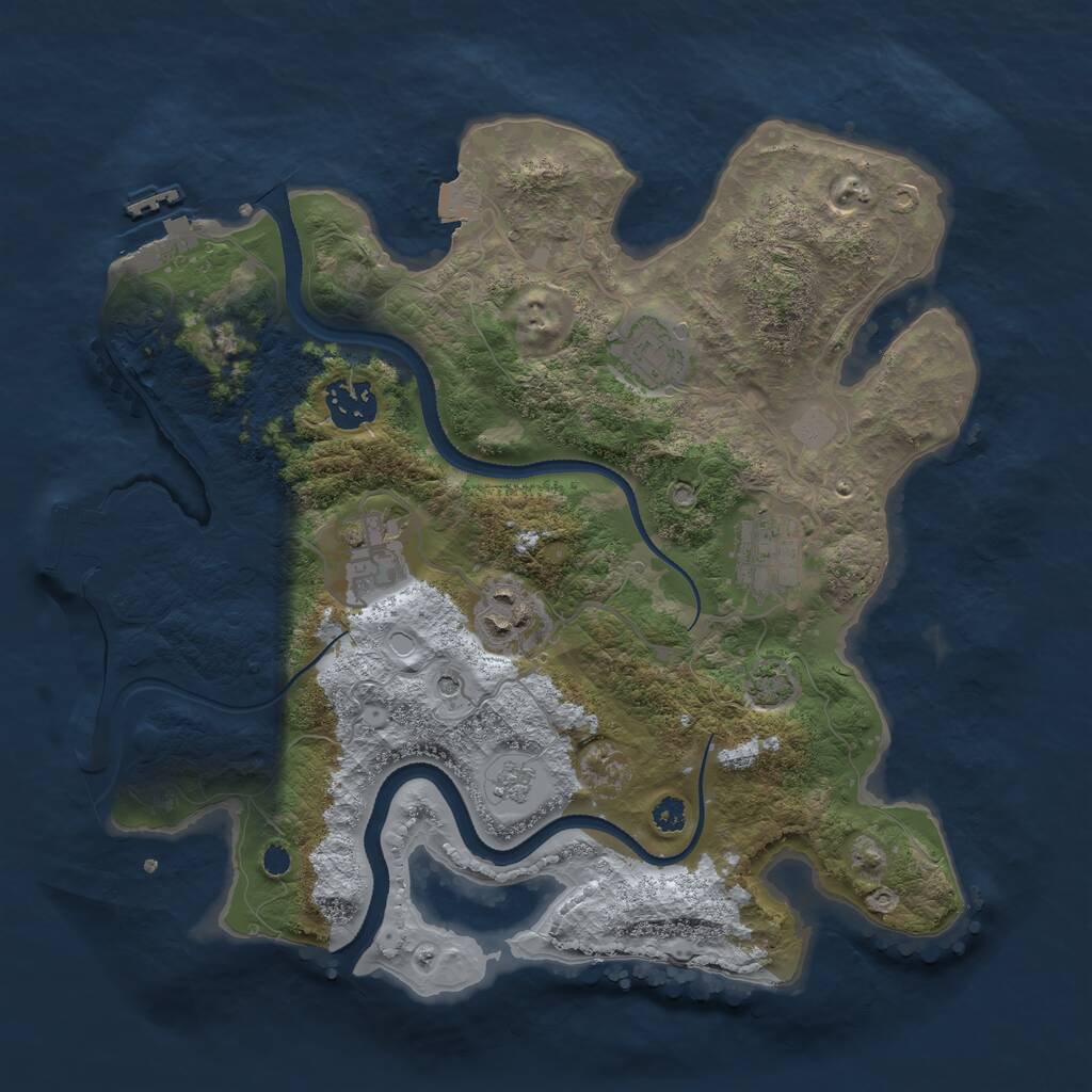 Rust Map: Procedural Map, Size: 3200, Seed: 306688671, 11 Monuments