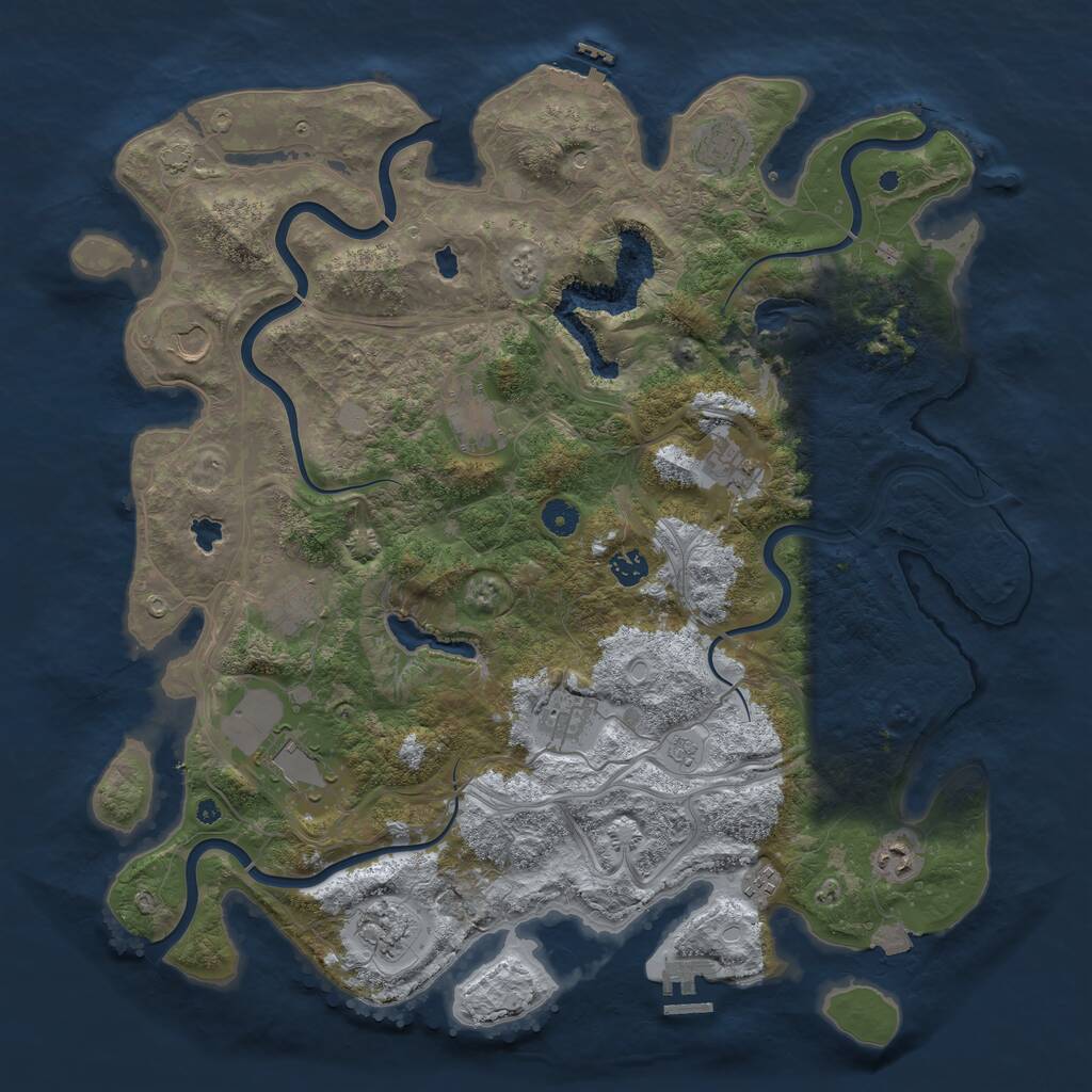 Rust Map: Procedural Map, Size: 4500, Seed: 461300625, 17 Monuments