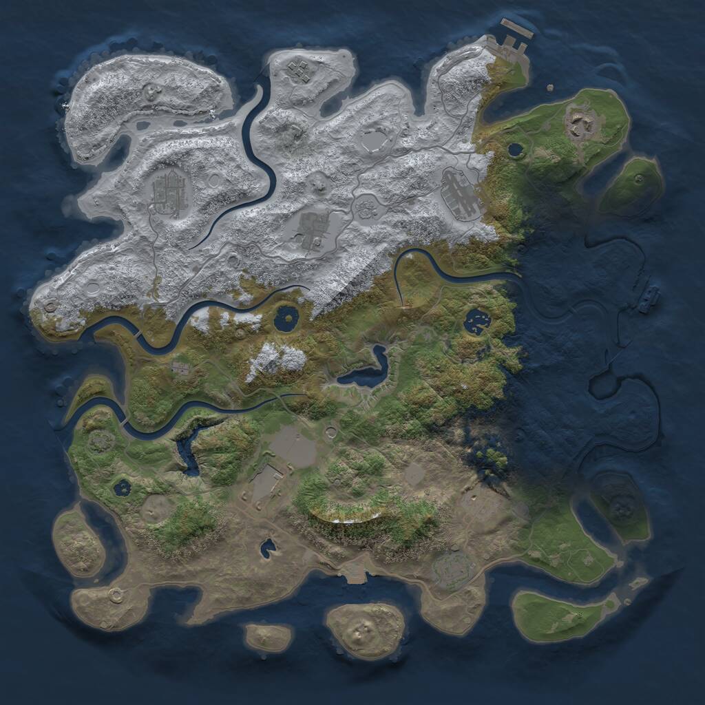Rust Map: Procedural Map, Size: 4150, Seed: 888, 15 Monuments