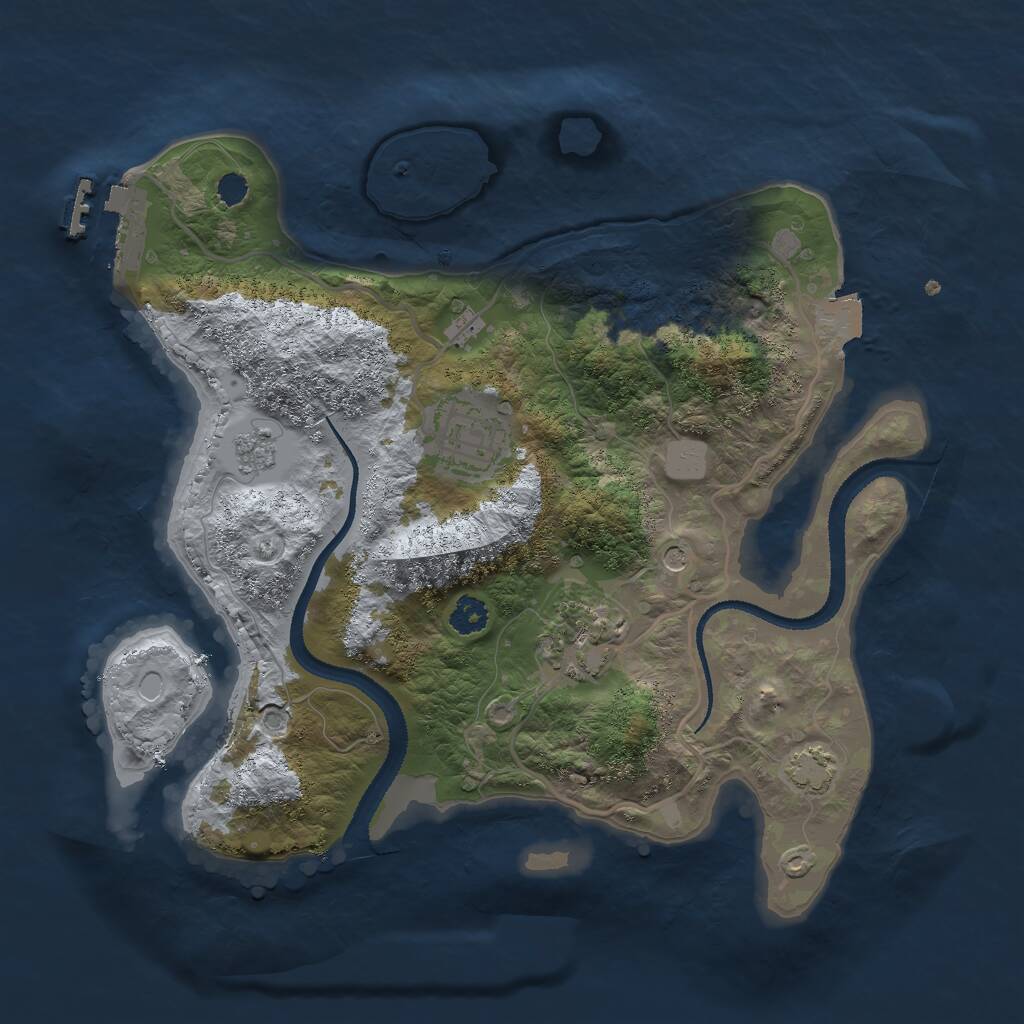 Rust Map: Procedural Map, Size: 2700, Seed: 1763726495, 7 Monuments