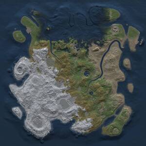 Thumbnail Rust Map: Procedural Map, Size: 3900, Seed: 20210107, 15 Monuments