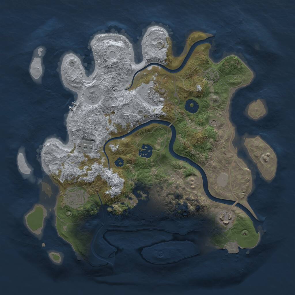 Rust Map: Procedural Map, Size: 3200, Seed: 47231492, 10 Monuments