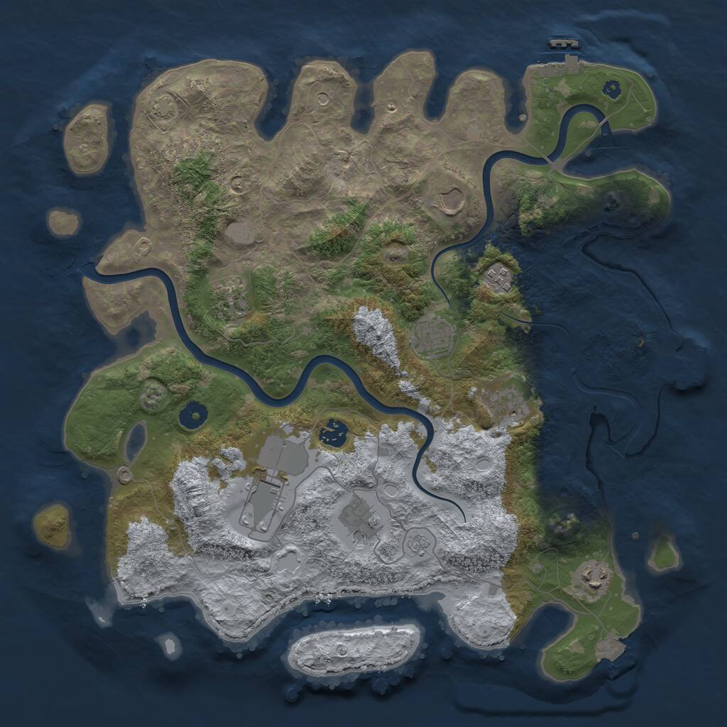 Rust Map: Procedural Map, Size: 3966, Seed: 11212025, 15 Monuments