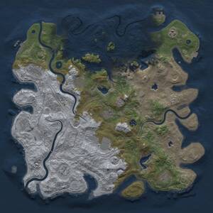 Thumbnail Rust Map: Procedural Map, Size: 4500, Seed: 490385517, 17 Monuments