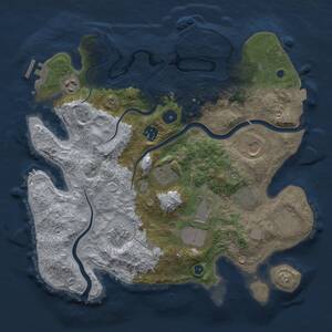Thumbnail Rust Map: Procedural Map, Size: 3500, Seed: 1251392269, 15 Monuments