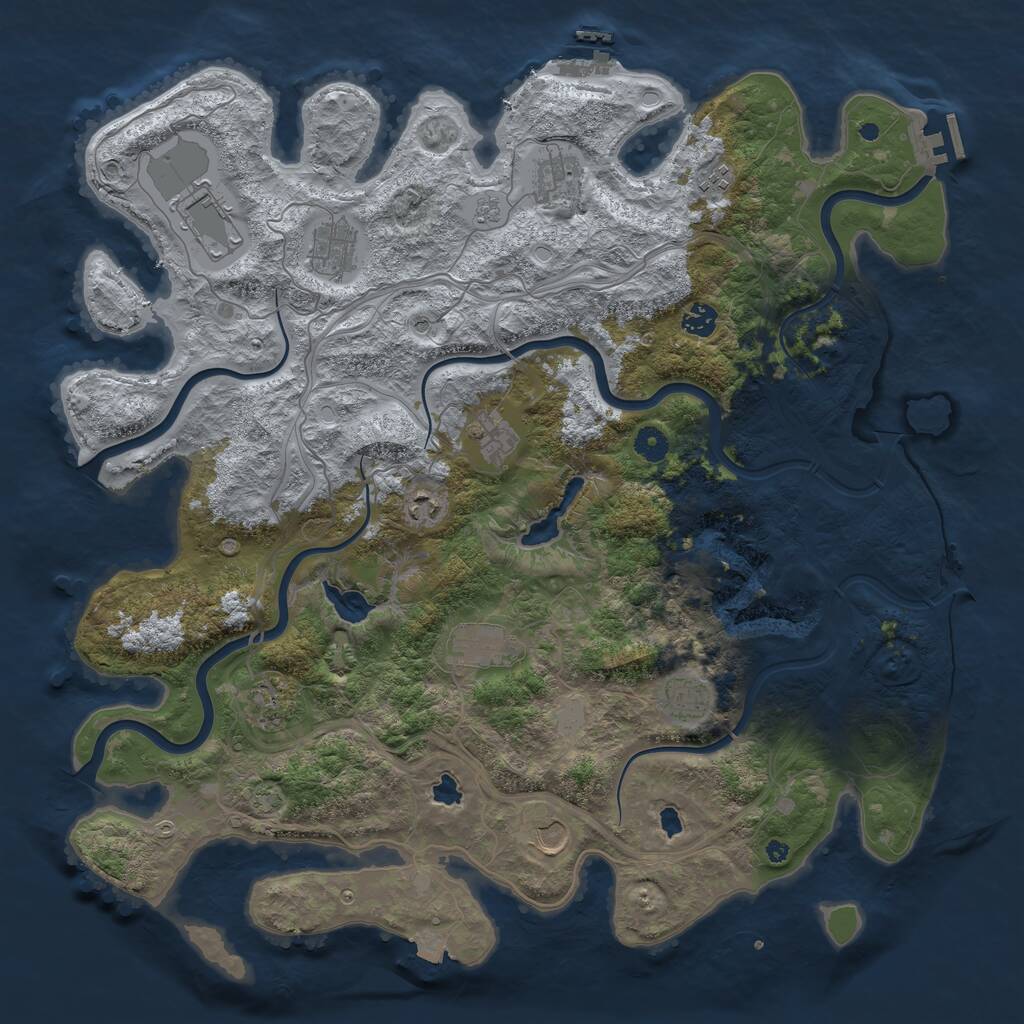 Rust Map: Procedural Map, Size: 4500, Seed: 18650, 17 Monuments