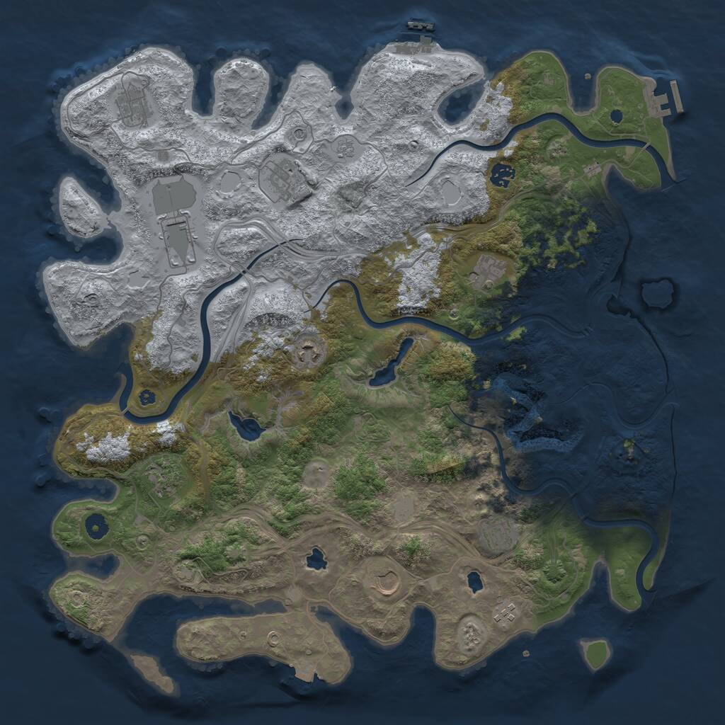 Rust Map: Procedural Map, Size: 4500, Seed: 18650, 16 Monuments