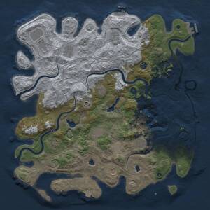 Thumbnail Rust Map: Procedural Map, Size: 4500, Seed: 18650, 17 Monuments