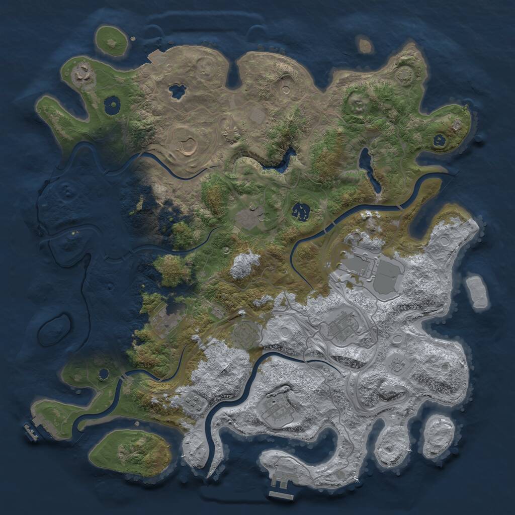 Rust Map: Procedural Map, Size: 4250, Seed: 324038428, 16 Monuments