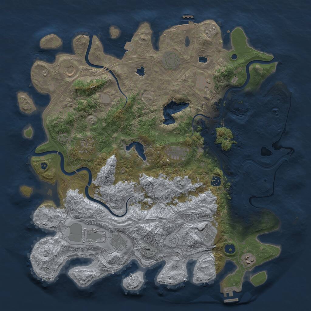 Rust Map: Procedural Map, Size: 4500, Seed: 858926538, 17 Monuments