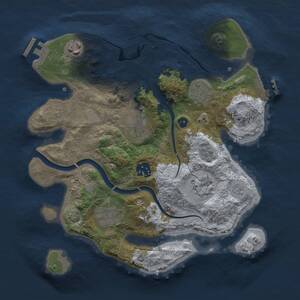 Thumbnail Rust Map: Procedural Map, Size: 3000, Seed: 9725, 12 Monuments