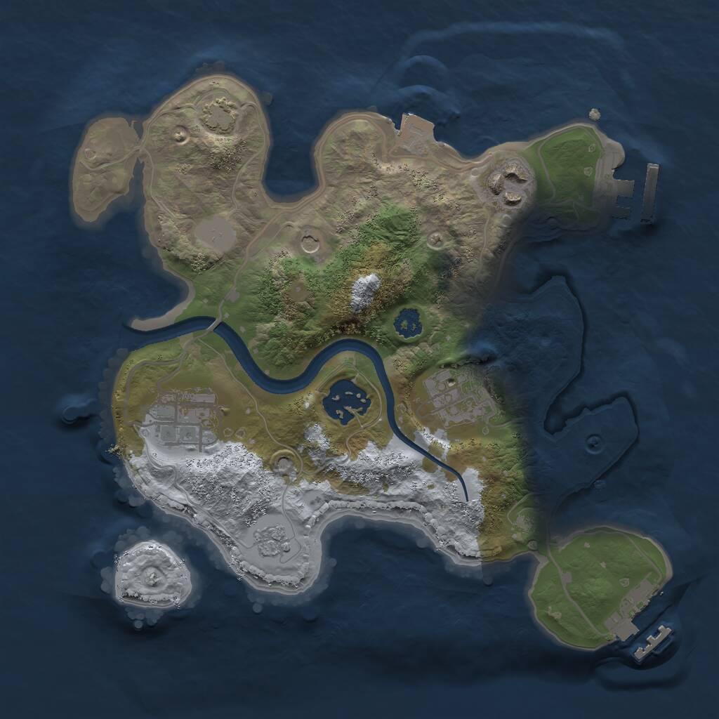Rust Map: Procedural Map, Size: 2500, Seed: 378143720, 10 Monuments