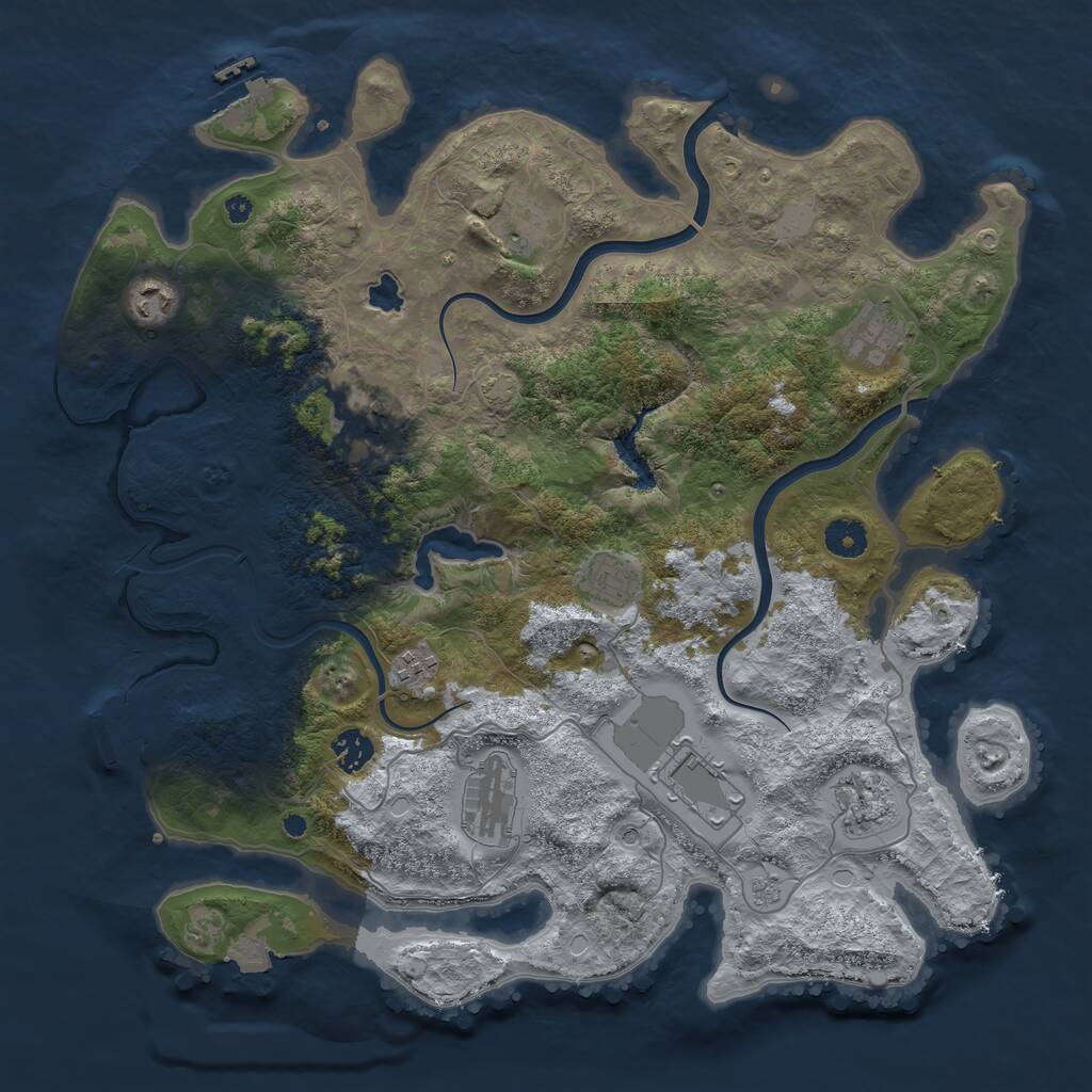Rust Map: Procedural Map, Size: 4000, Seed: 7353496, 16 Monuments