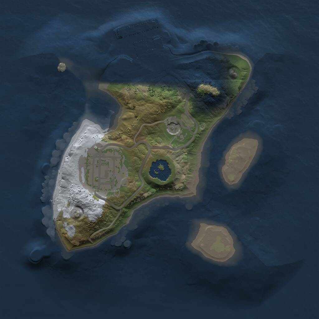 Rust Map: Procedural Map, Size: 1500, Seed: 220513, 4 Monuments