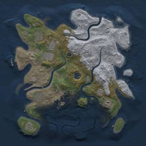 Thumbnail Rust Map: Procedural Map, Size: 3500, Seed: 4194, 14 Monuments