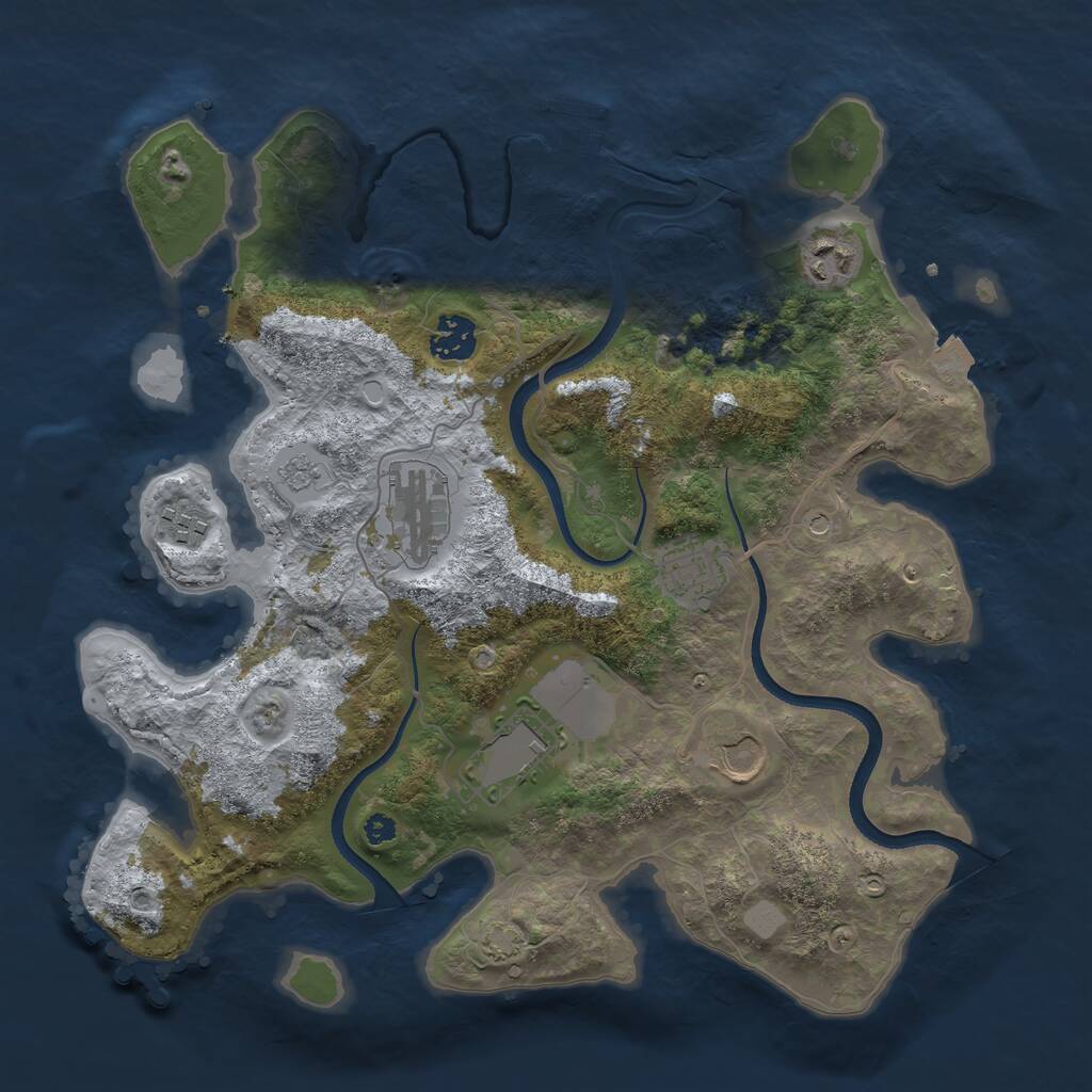 Rust Map: Procedural Map, Size: 3500, Seed: 220513, 12 Monuments