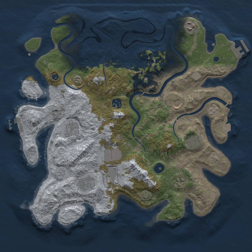 Rust Map: Procedural Map, Size: 3750, Seed: 1357140313, 15 Monuments