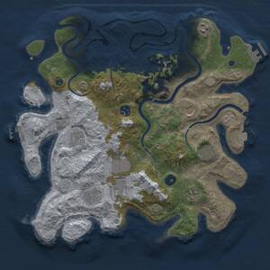 Thumbnail Rust Map: Procedural Map, Size: 3750, Seed: 1357140313, 15 Monuments