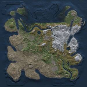 Thumbnail Rust Map: Procedural Map, Size: 3700, Seed: 860547629, 15 Monuments