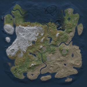 Thumbnail Rust Map: Procedural Map, Size: 4500, Seed: 1870356747, 16 Monuments