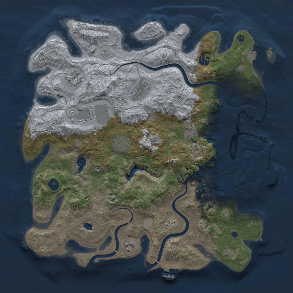 Rust Map: Procedural Map, Size: 4000, Seed: 529920894, 14 Monuments