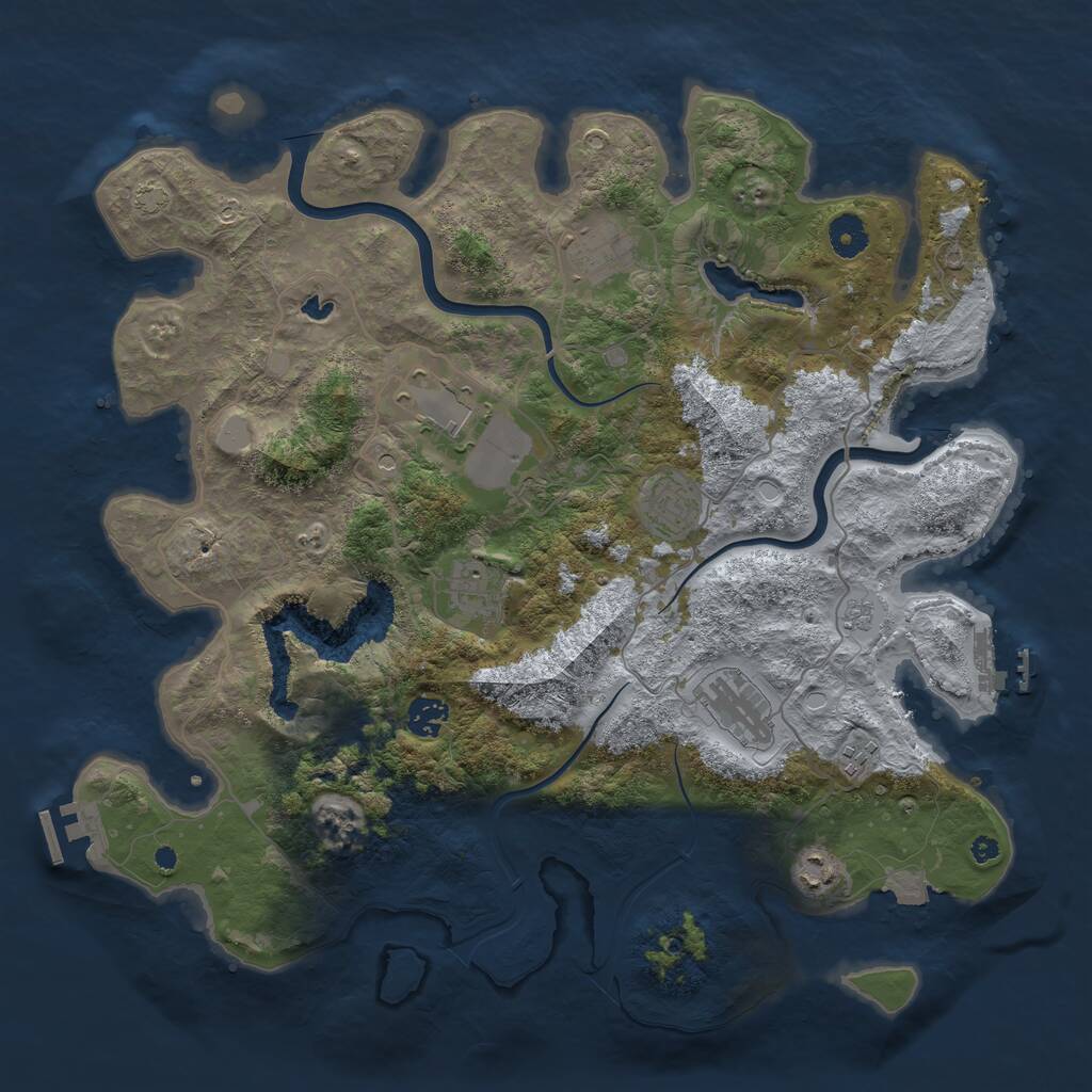 Rust Map: Procedural Map, Size: 4000, Seed: 96433686, 14 Monuments