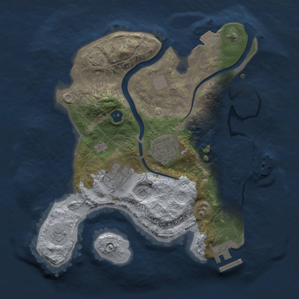 Rust Map: Procedural Map, Size: 2500, Seed: 24568, 8 Monuments