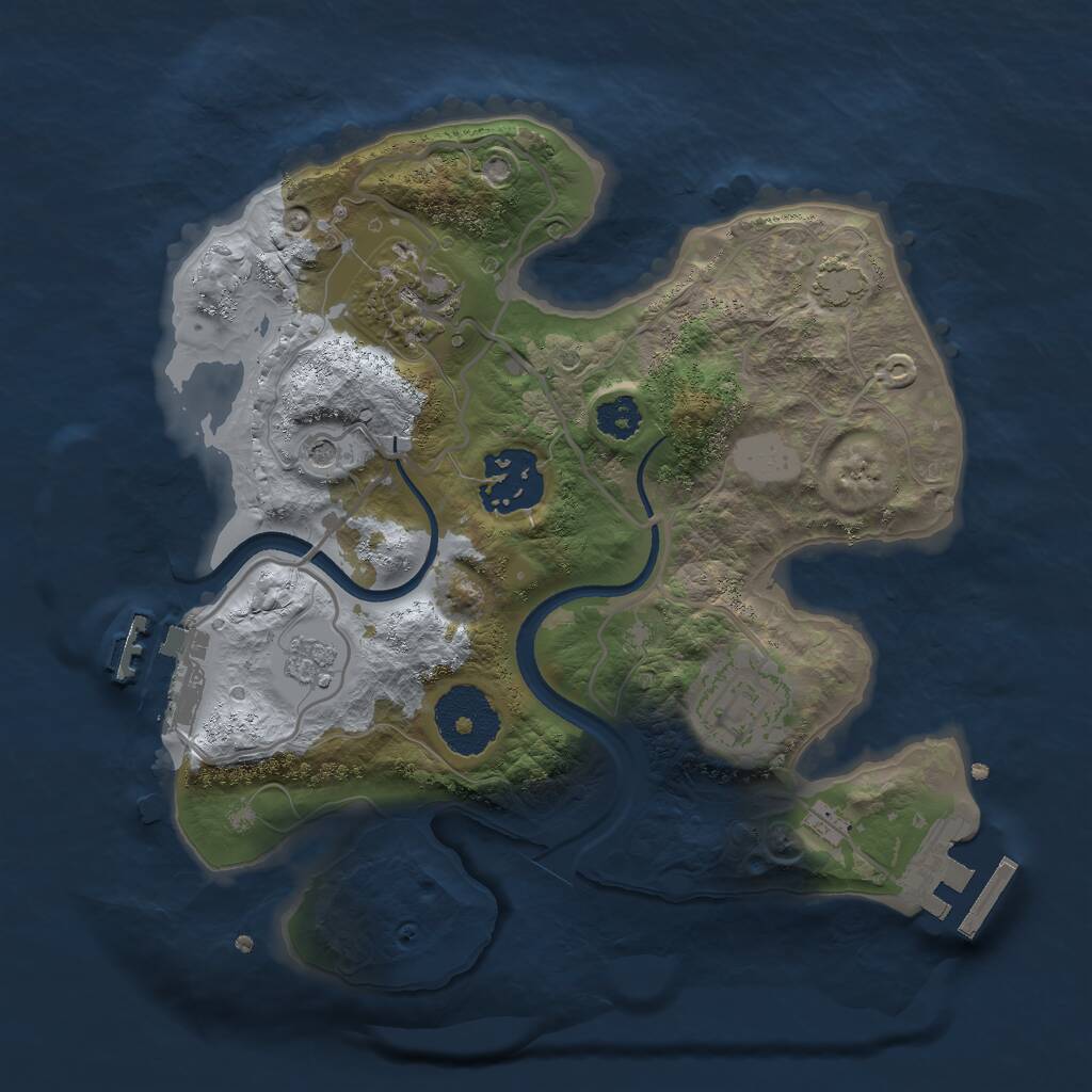 Rust Map: Procedural Map, Size: 2500, Seed: 24567, 9 Monuments