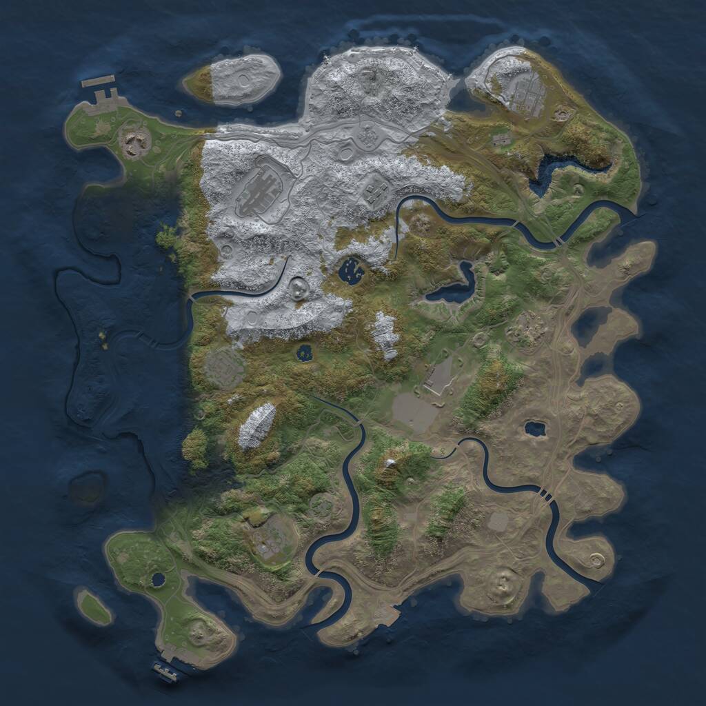 Rust Map: Procedural Map, Size: 4250, Seed: 666289708, 15 Monuments