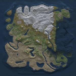 Thumbnail Rust Map: Procedural Map, Size: 4250, Seed: 1465213630, 15 Monuments