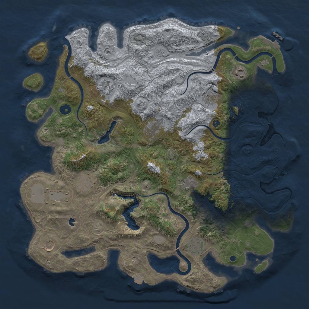 Rust Map: Procedural Map, Size: 4250, Seed: 1465213630, 16 Monuments
