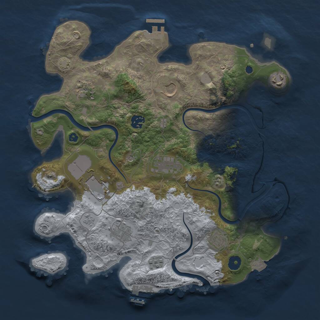 Rust Map: Procedural Map, Size: 3500, Seed: 723914581, 15 Monuments