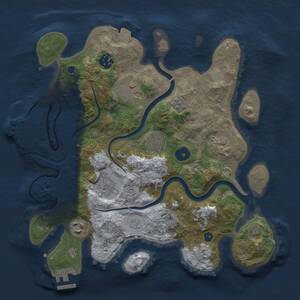 Thumbnail Rust Map: Procedural Map, Size: 3215, Seed: 8675309, 13 Monuments