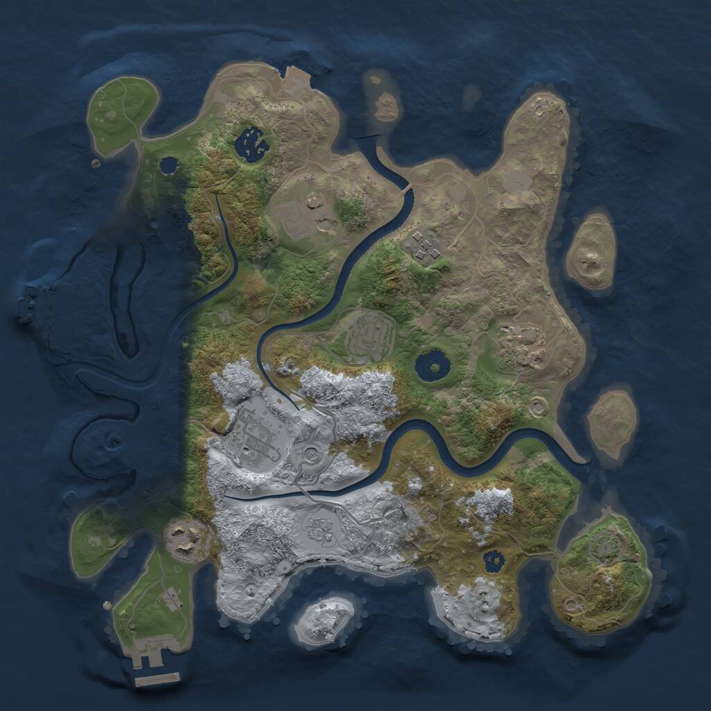 Rust Map: Procedural Map, Size: 3215, Seed: 8675309, 13 Monuments
