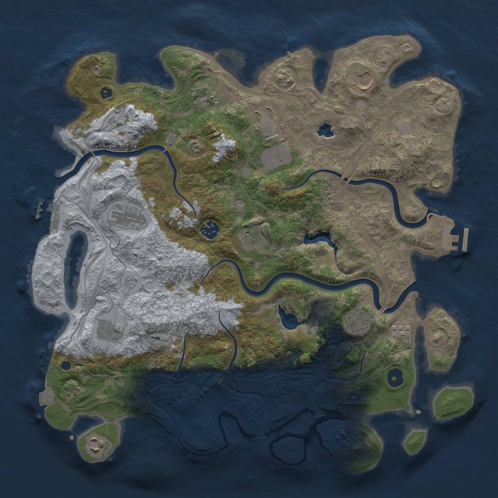 Rust Map: Procedural Map, Size: 4250, Seed: 61047, 16 Monuments