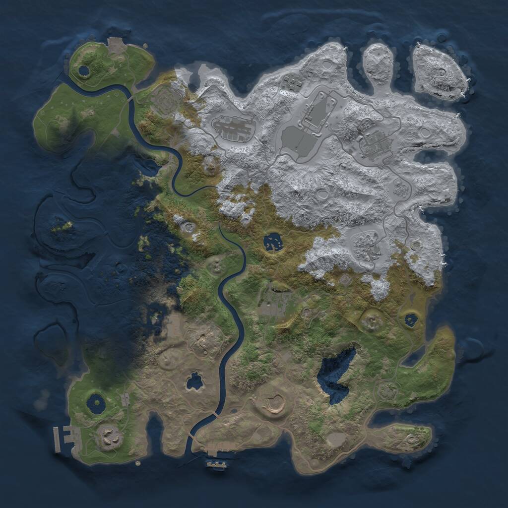 Rust Map: Procedural Map, Size: 4000, Seed: 2052509796, 17 Monuments