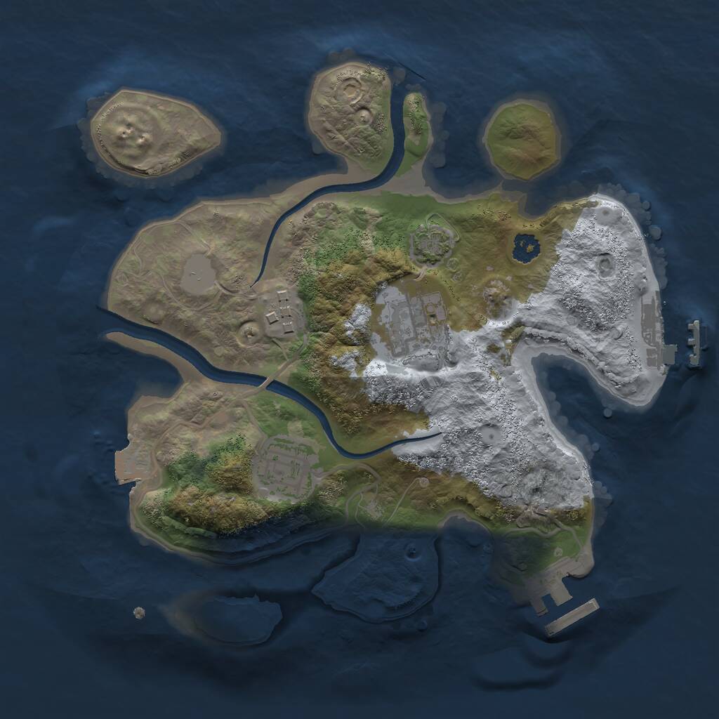 Rust Map: Procedural Map, Size: 2500, Seed: 1619279293, 7 Monuments