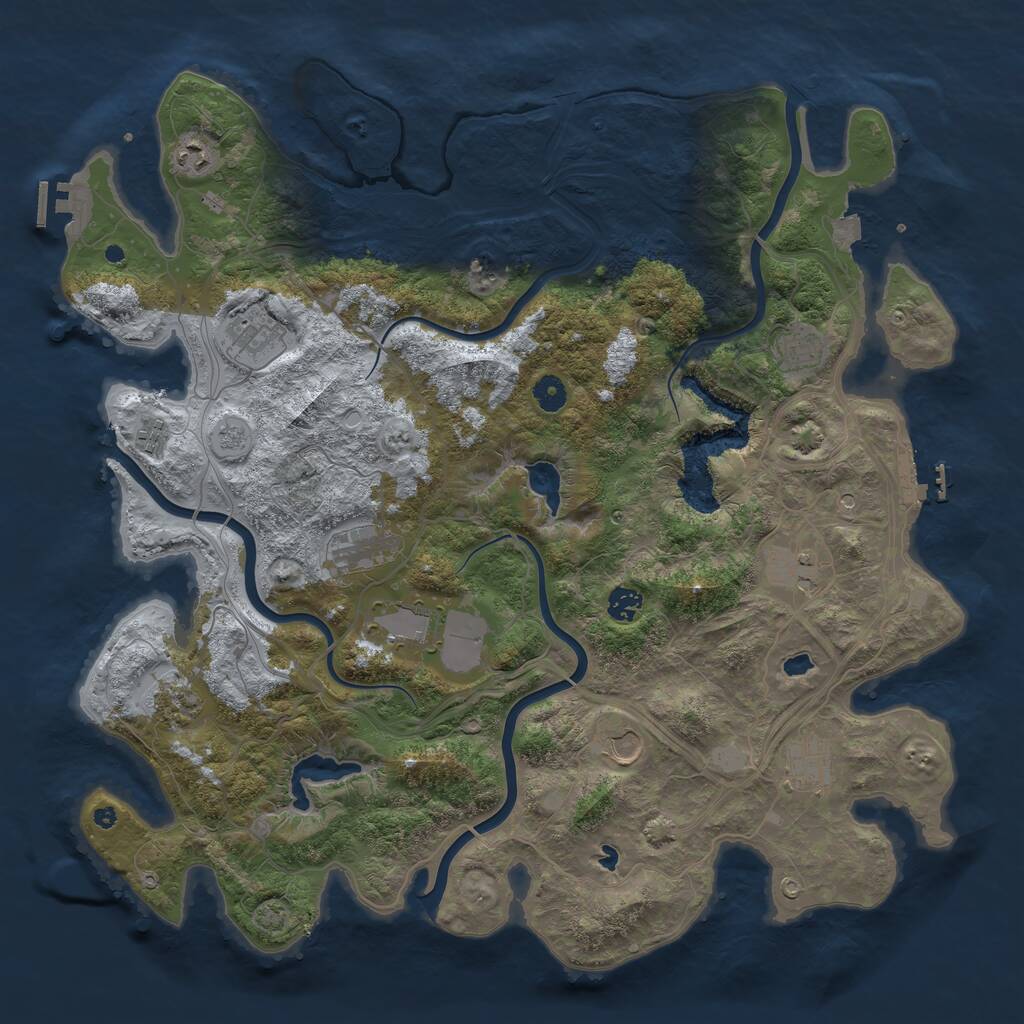 Rust Map: Procedural Map, Size: 4500, Seed: 1488852, 17 Monuments